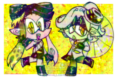 Chibi Callie and Marie in Splatoon 3.