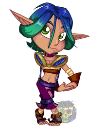 Keira Hagai in the Super Puzzle Fighter II: Turbo style.